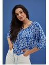 Moodo Щампована риза с копчета синя Moodo