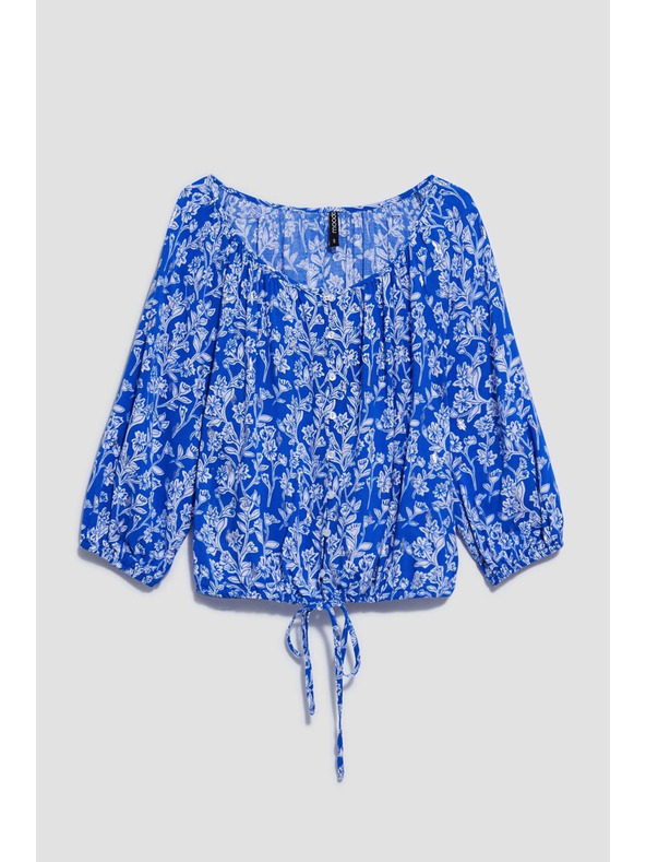 Moodo Щампована риза с копчета синя Moodo