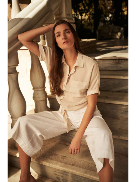 Moodo Блуза с връзване и пясъчен джоб Moodo