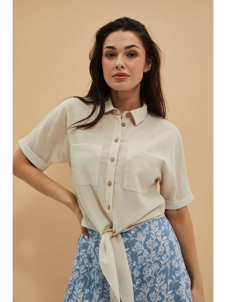 Moodo Блуза с връзване и пясъчен джоб Moodo