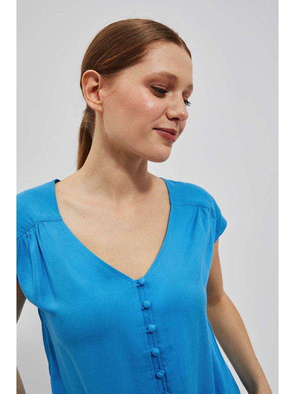 Moodo Азурена риза-тениска с връзване Moodo