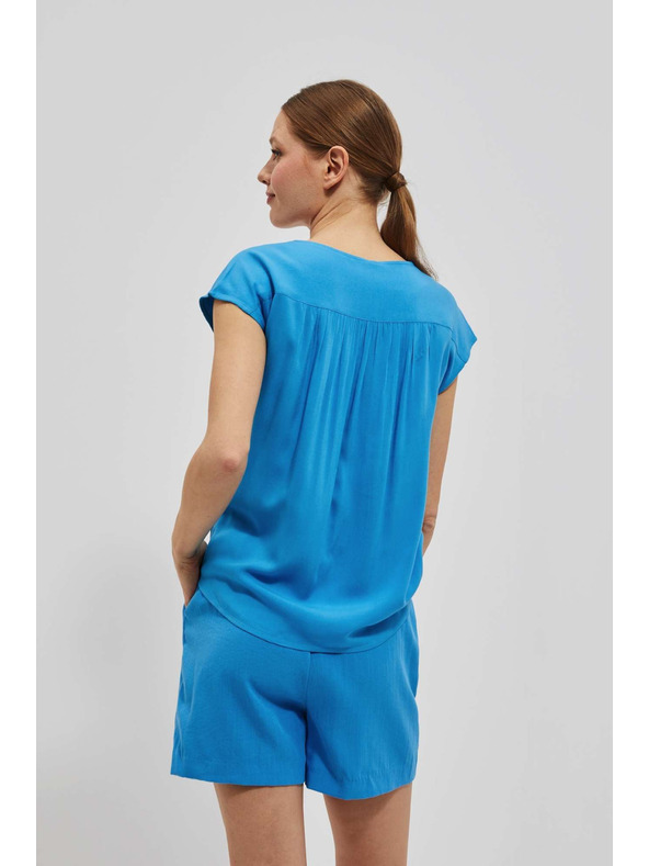 Moodo Азурена риза-тениска с връзване Moodo