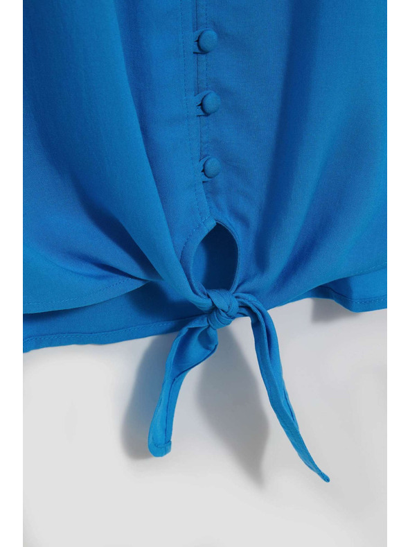 Moodo Азурена риза-тениска с връзване Moodo