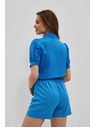 Moodo Азурена риза с набрани ръкави Moodo
