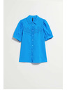 Moodo Азурена риза с набрани ръкави Moodo