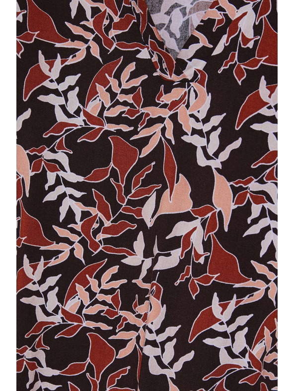 Moodo Тъмнокафява блуза с връзване Moodo