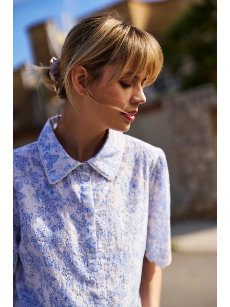 Moodo Бяла памучна блуза Moodo