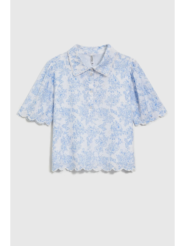 Moodo Бяла памучна блуза Moodo