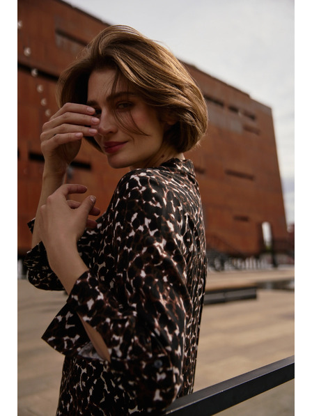 Moodo Кафява вискозна риза Moodo