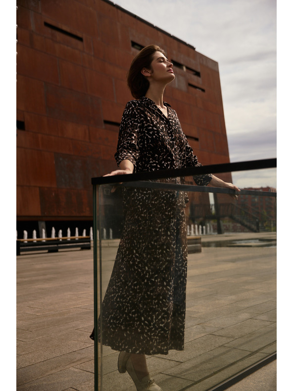 Moodo Кафява вискозна риза Moodo