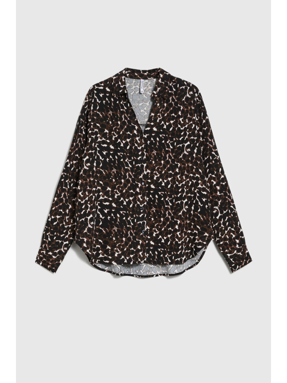 Moodo Кафява вискозна риза Moodo
