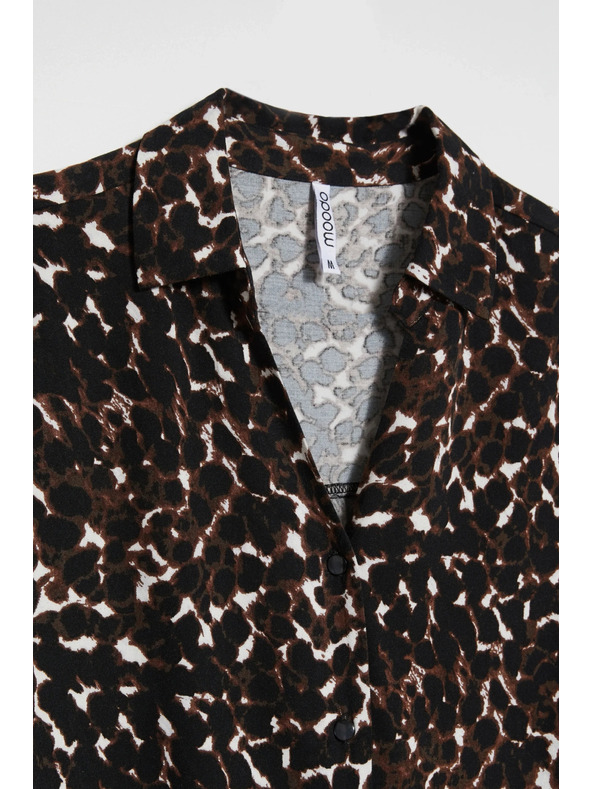 Moodo Кафява вискозна риза Moodo