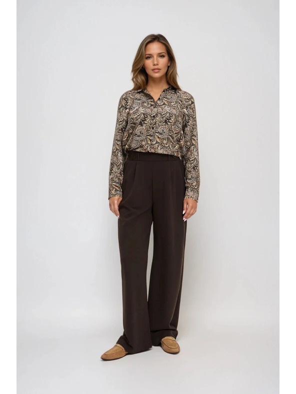 Moodo Щампована кафява риза Moodo