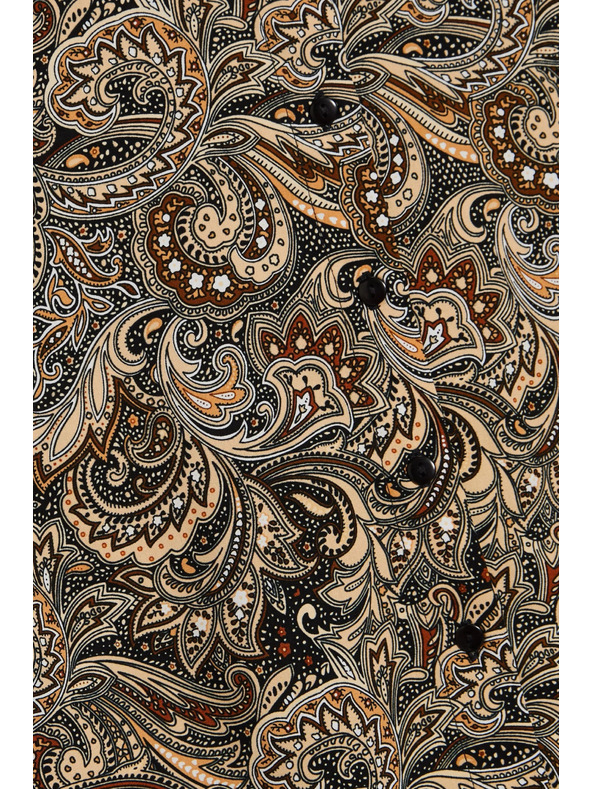 Moodo Щампована кафява риза Moodo