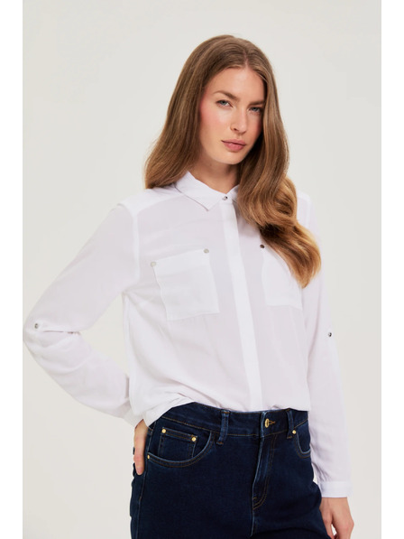 Moodo Бяла вискозна риза Moodo