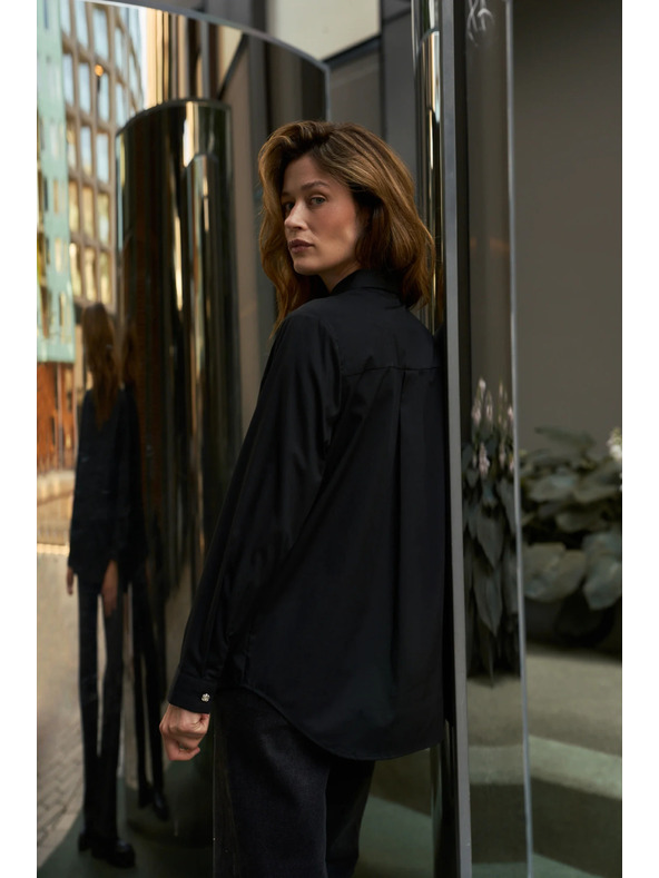 Moodo Черна риза с яка Moodo