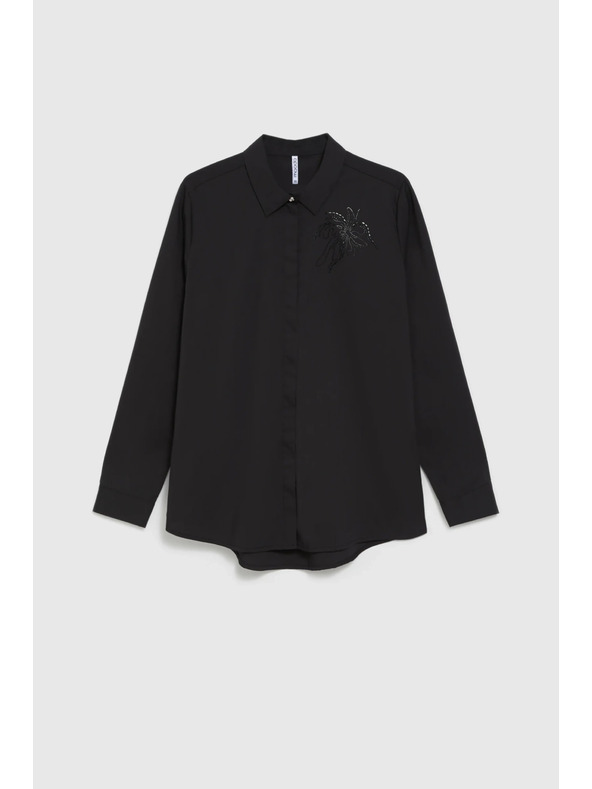 Moodo Черна риза с яка Moodo