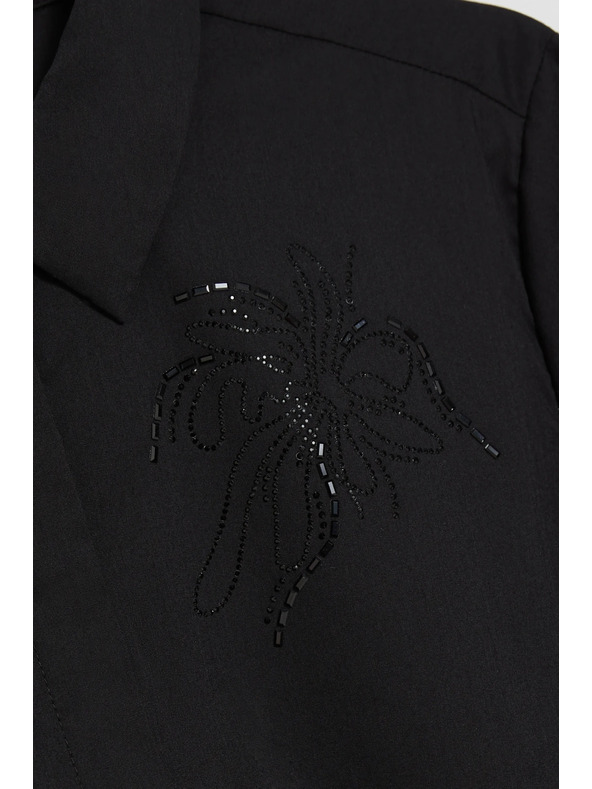 Moodo Черна риза с яка Moodo