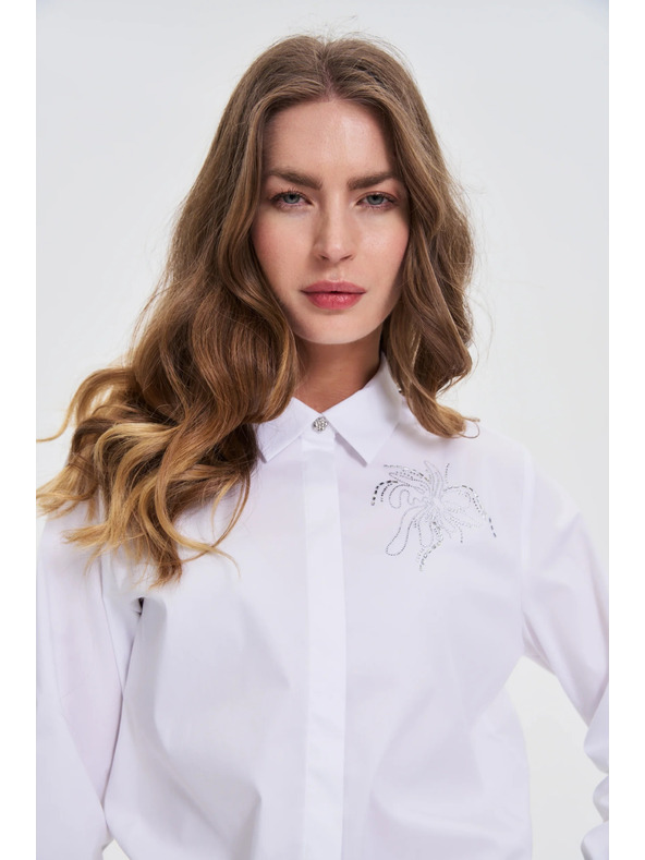 Moodo Бяла риза с яка Moodo