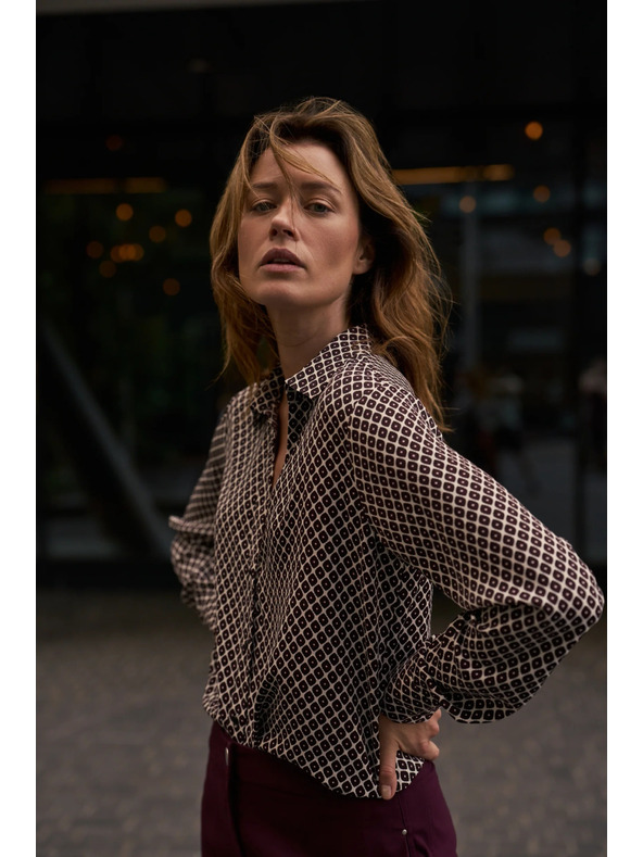 Moodo Щампована риза бордо Moodo