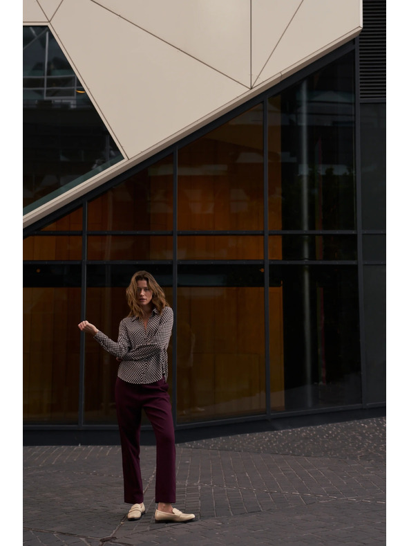 Moodo Щампована риза бордо Moodo