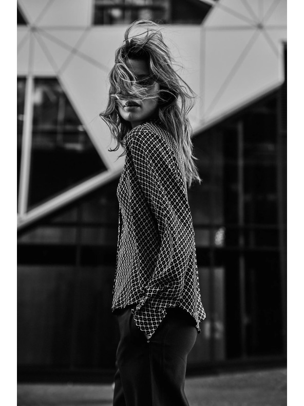 Moodo Щампована риза бордо Moodo