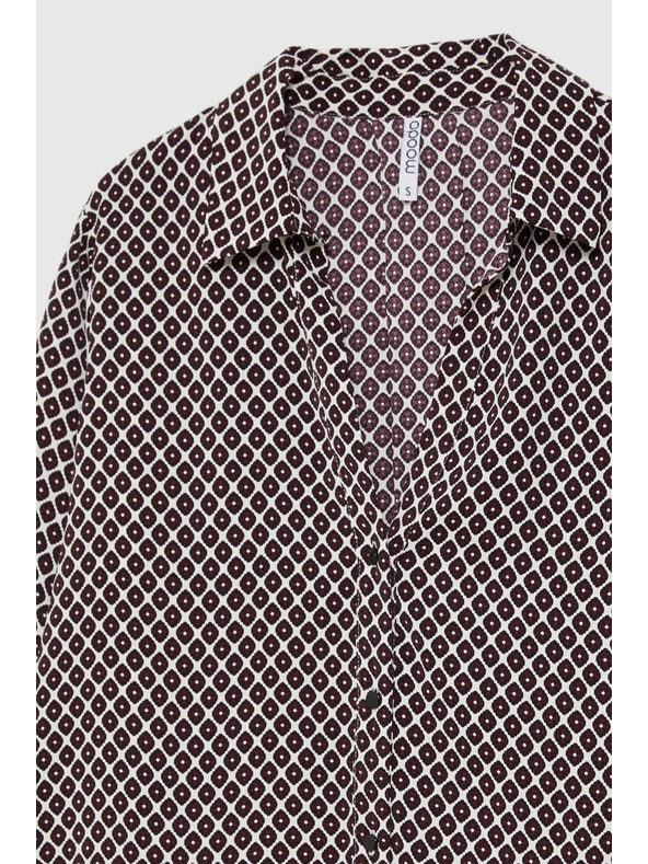Moodo Щампована риза бордо Moodo