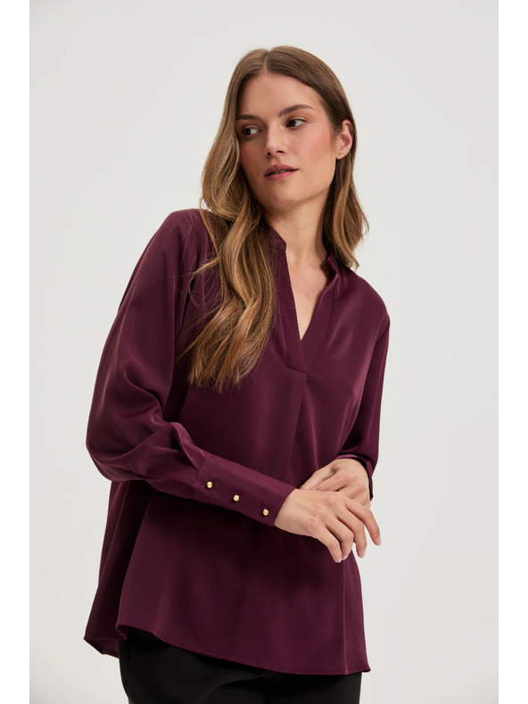 Moodo Елегантна бордо риза Moodo