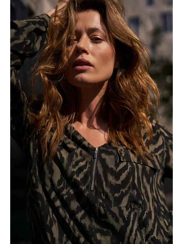 Moodo Оливкова вискозна риза Moodo