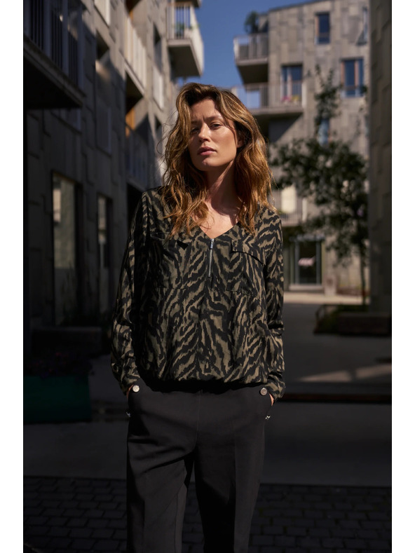 Moodo Оливкова вискозна риза Moodo