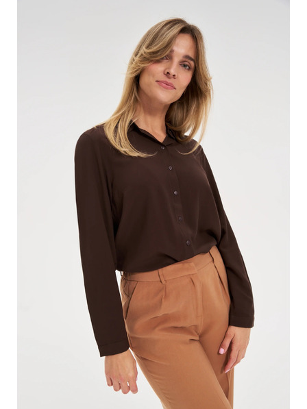Moodo Кафява вискозна риза Moodo