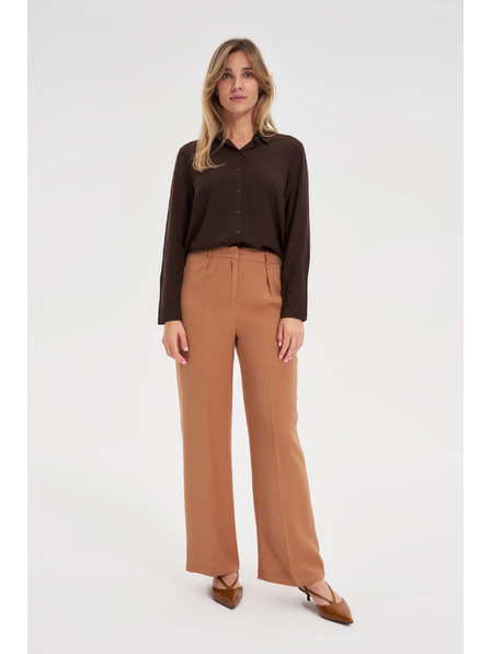 Moodo Кафява вискозна риза Moodo