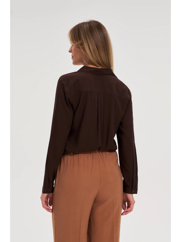 Moodo Кафява вискозна риза Moodo
