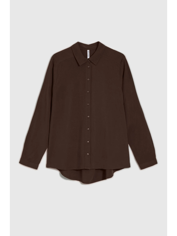Moodo Кафява вискозна риза Moodo