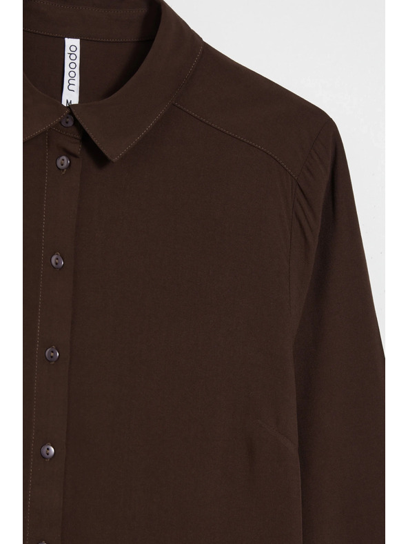 Moodo Кафява вискозна риза Moodo