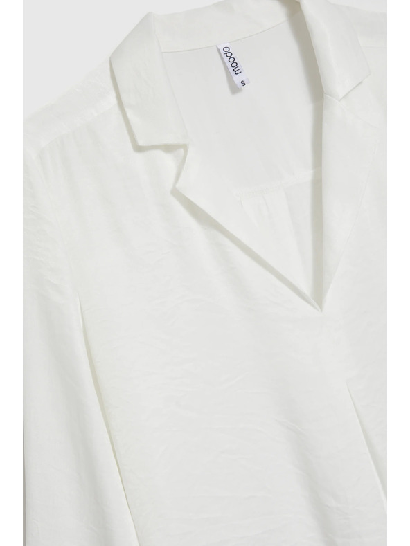 Moodo Гладка бяла вискозна риза Moodo