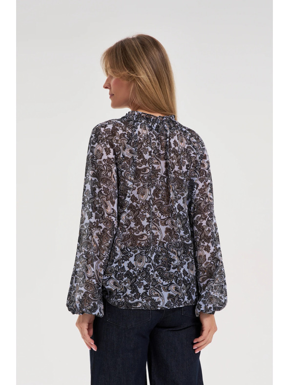 Moodo Синя риза Moodo с вързан деколте