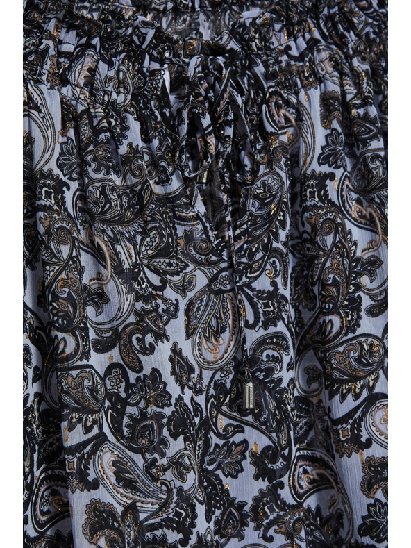 Moodo Синя риза Moodo с вързан деколте