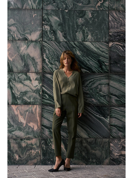 Moodo Оливкова вискозна риза Moodo