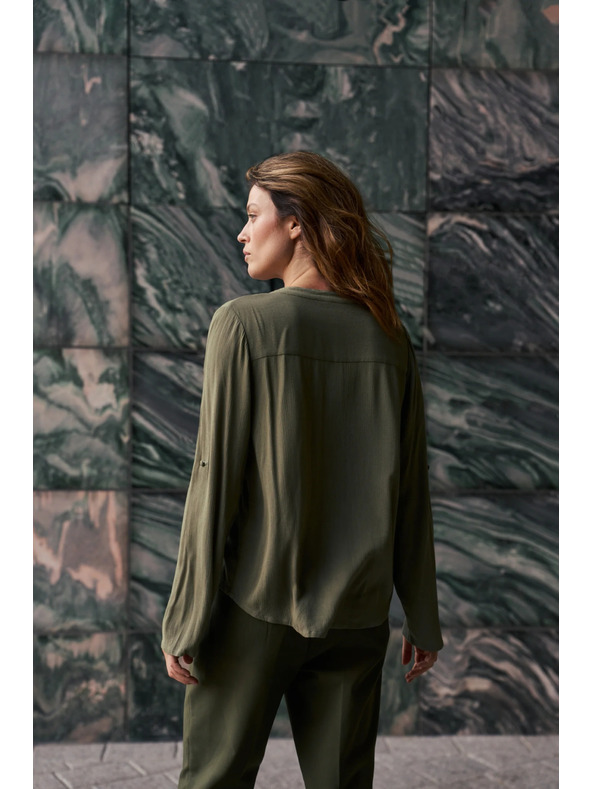 Moodo Оливкова вискозна риза Moodo