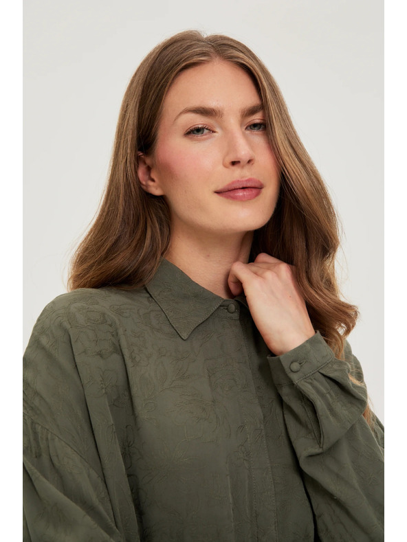 Moodo Оливкова вискозна риза Moodo
