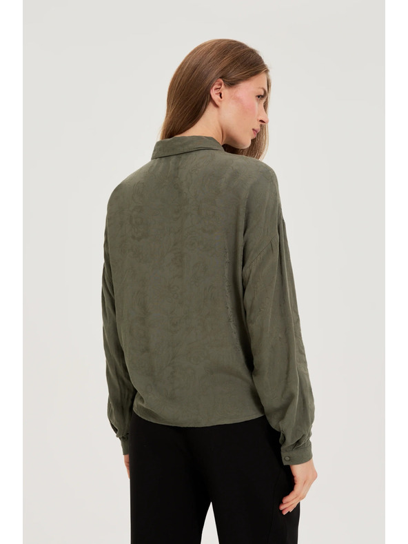 Moodo Оливкова вискозна риза Moodo