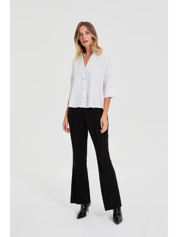 Moodo Бяла риза с къси ръкави Moodo