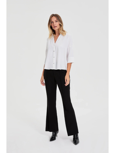 Moodo Бяла риза с къси ръкави Moodo