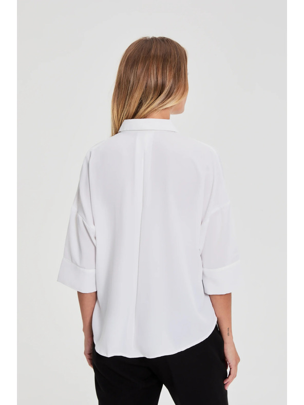 Moodo Бяла риза с къси ръкави Moodo