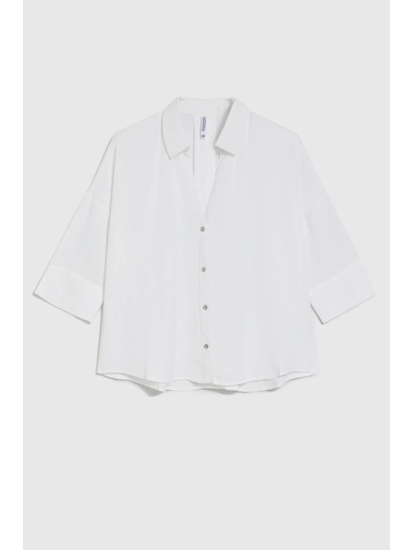 Moodo Бяла риза с къси ръкави Moodo