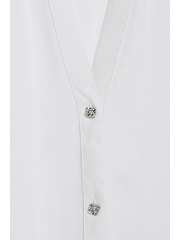 Moodo Бяла риза с къси ръкави Moodo