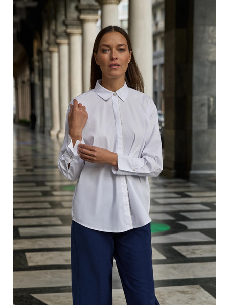 Moodo Бяла риза декорирана с мъниста Moodo