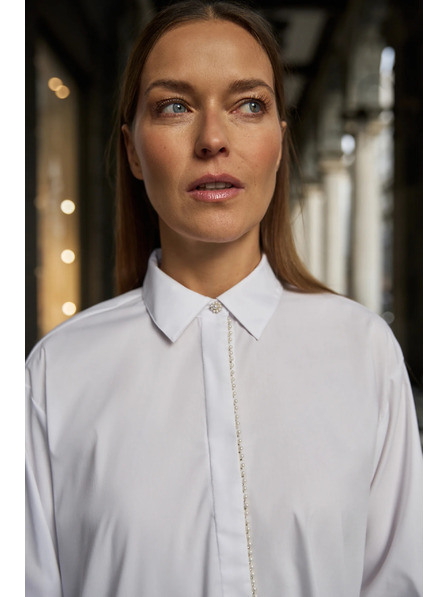 Moodo Бяла риза декорирана с мъниста Moodo