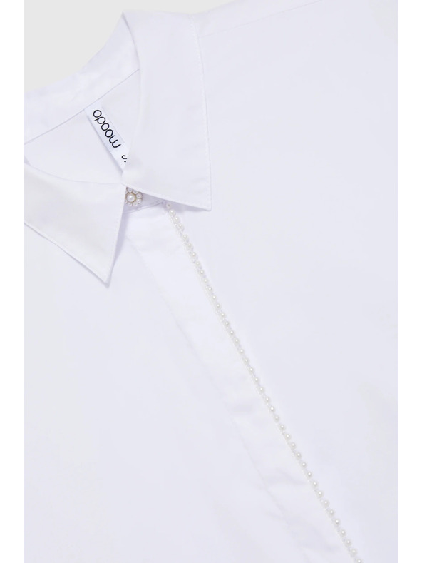 Moodo Бяла риза декорирана с мъниста Moodo